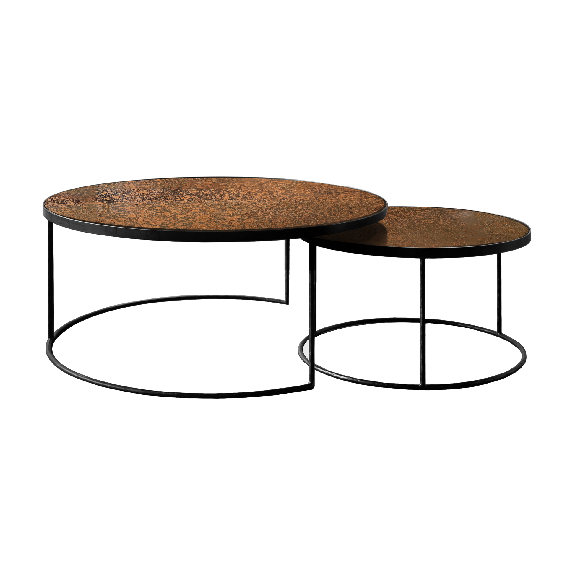 Nesting Coffee Table - Round - Set of 2 - Bronze - Coffee Table