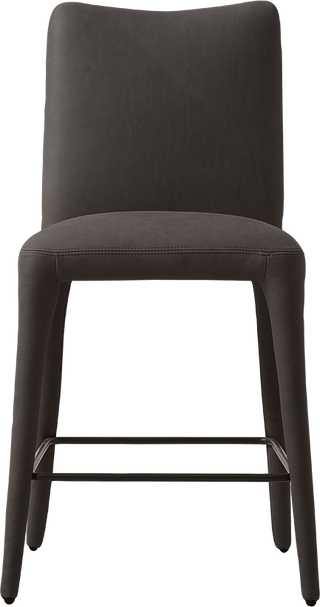 The Cara Leather Counter Stool - Graphite Leather - Counter Stool The Cara Leather Counter Stool - Graphite Leather - Counter Stool