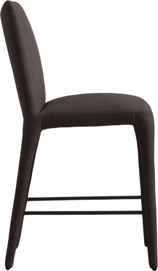 The Cara Leather Counter Stool - Graphite Leather - Counter Stool The Cara Leather Counter Stool - Graphite Leather - Counter Stool