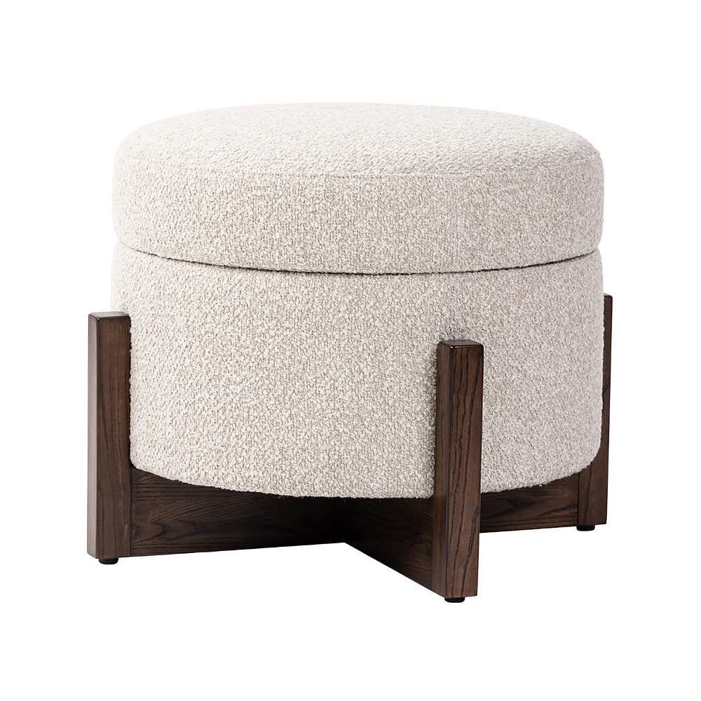 Graham Storage Ottoman - Fog - Ottoman