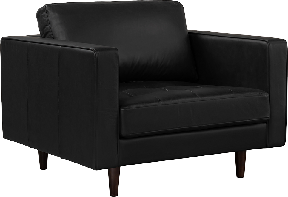 Sawyer Occasional Chair - Oxford Black Leather - Accent Chair