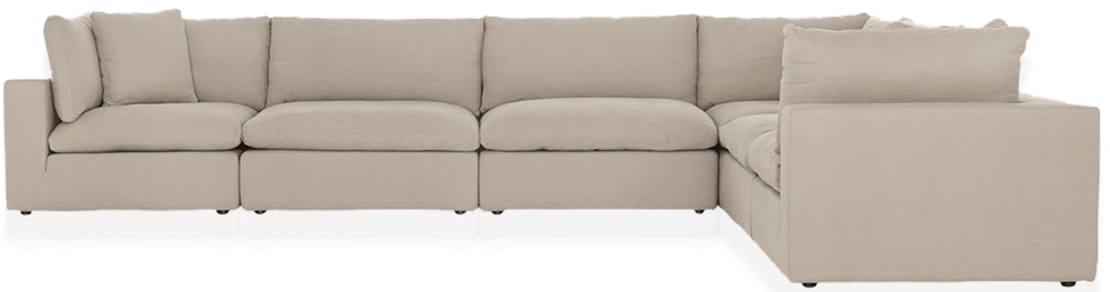 Dune 6 Piece Corner Modular Sofa - Linen Taupe - Modular Sofa