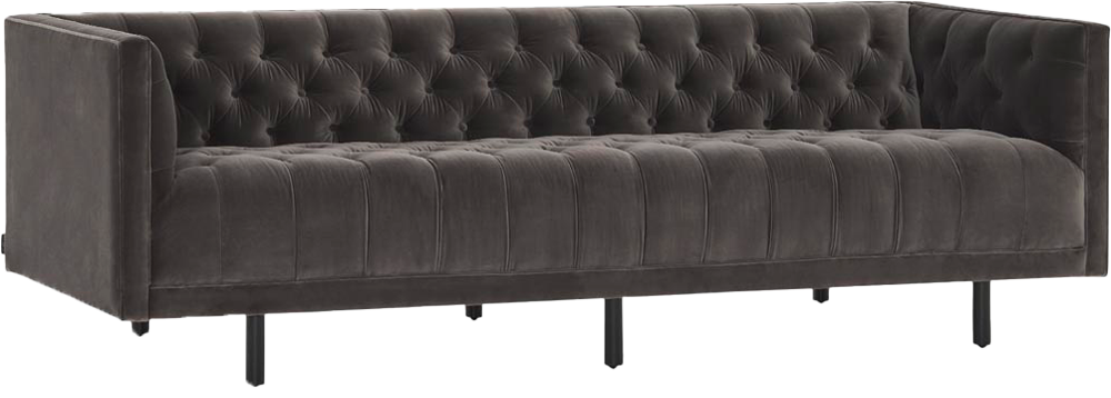 Addison Sofa - 3 Seat - Avignon Velvet Smoke - Sofa