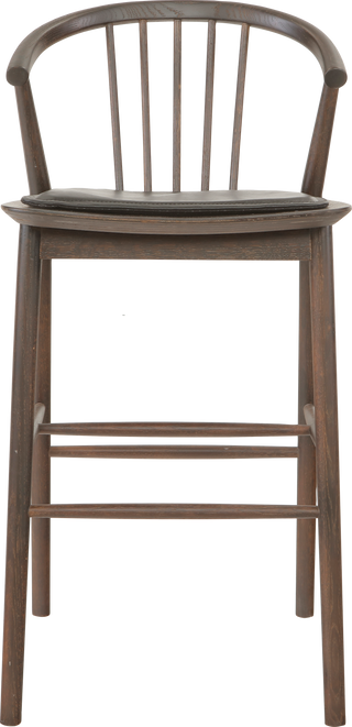 Saba Bar Stool - Seared Oak/Black Leather - Bar Stool Saba Bar Stool - Seared Oak/Black Leather - Bar Stool