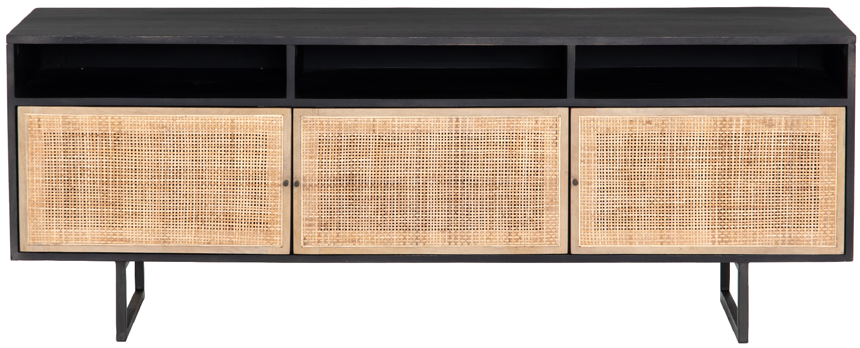 Luna Media Console - Black Wash - Media Unit