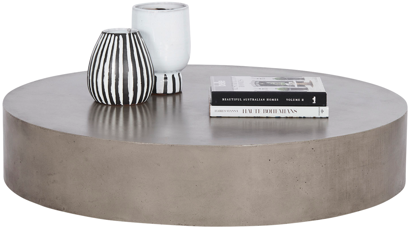 Monaco Round Concrete Coffee Table - Grey - Coffee Table