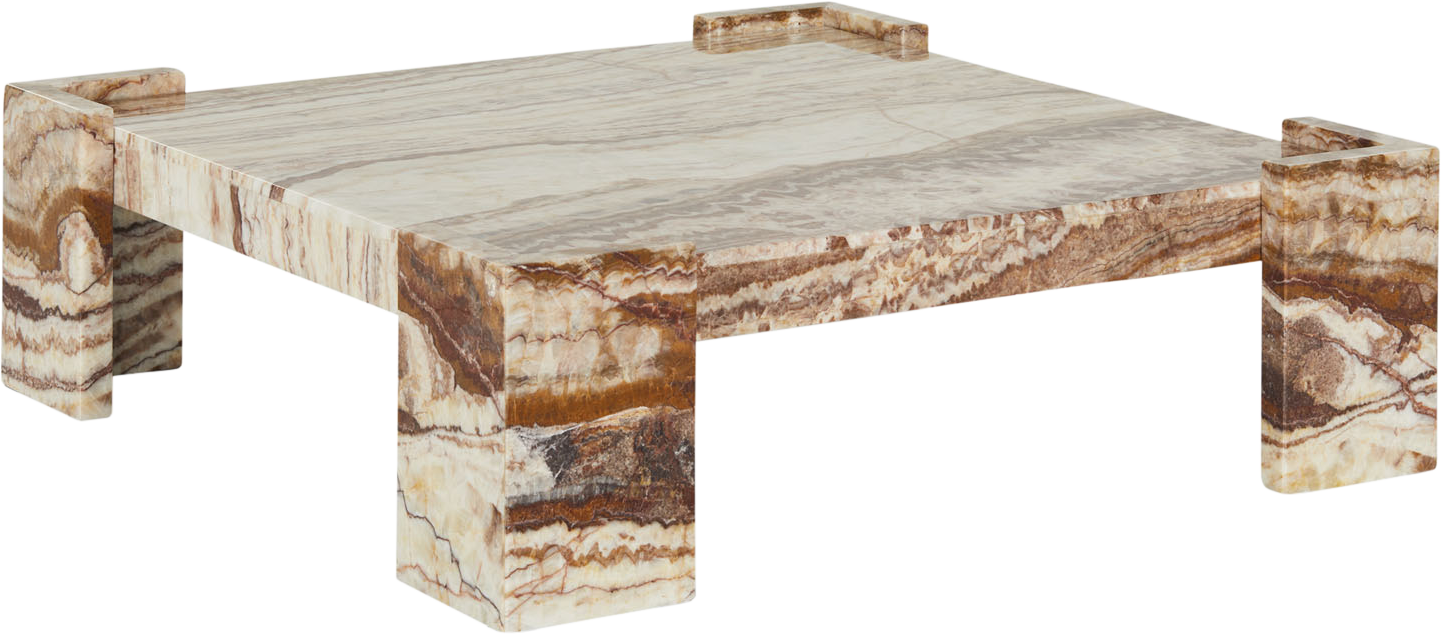 Gypsum Marble Coffee Table - Red - Coffee Table