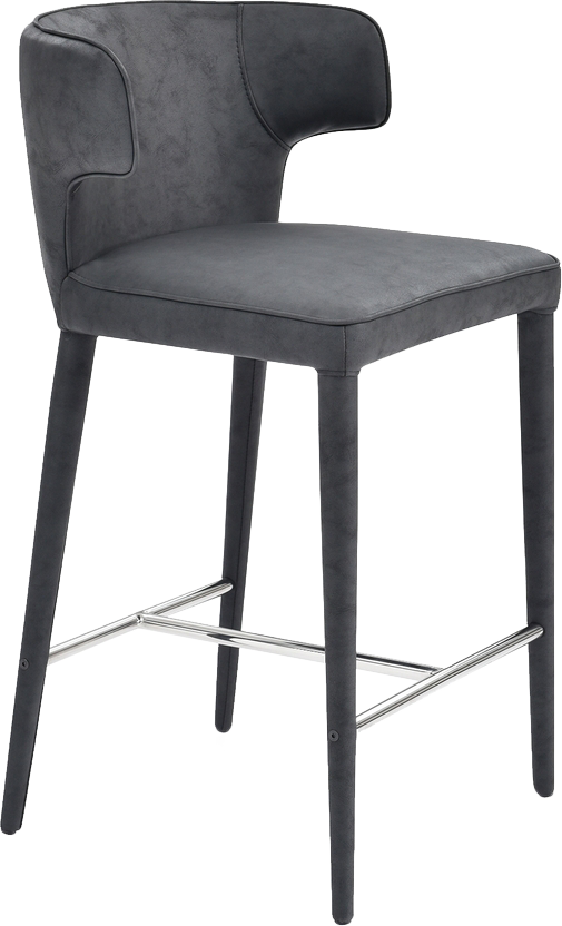 Melrose Kitchen Stool - Black Vegan Leather - Counter Stool