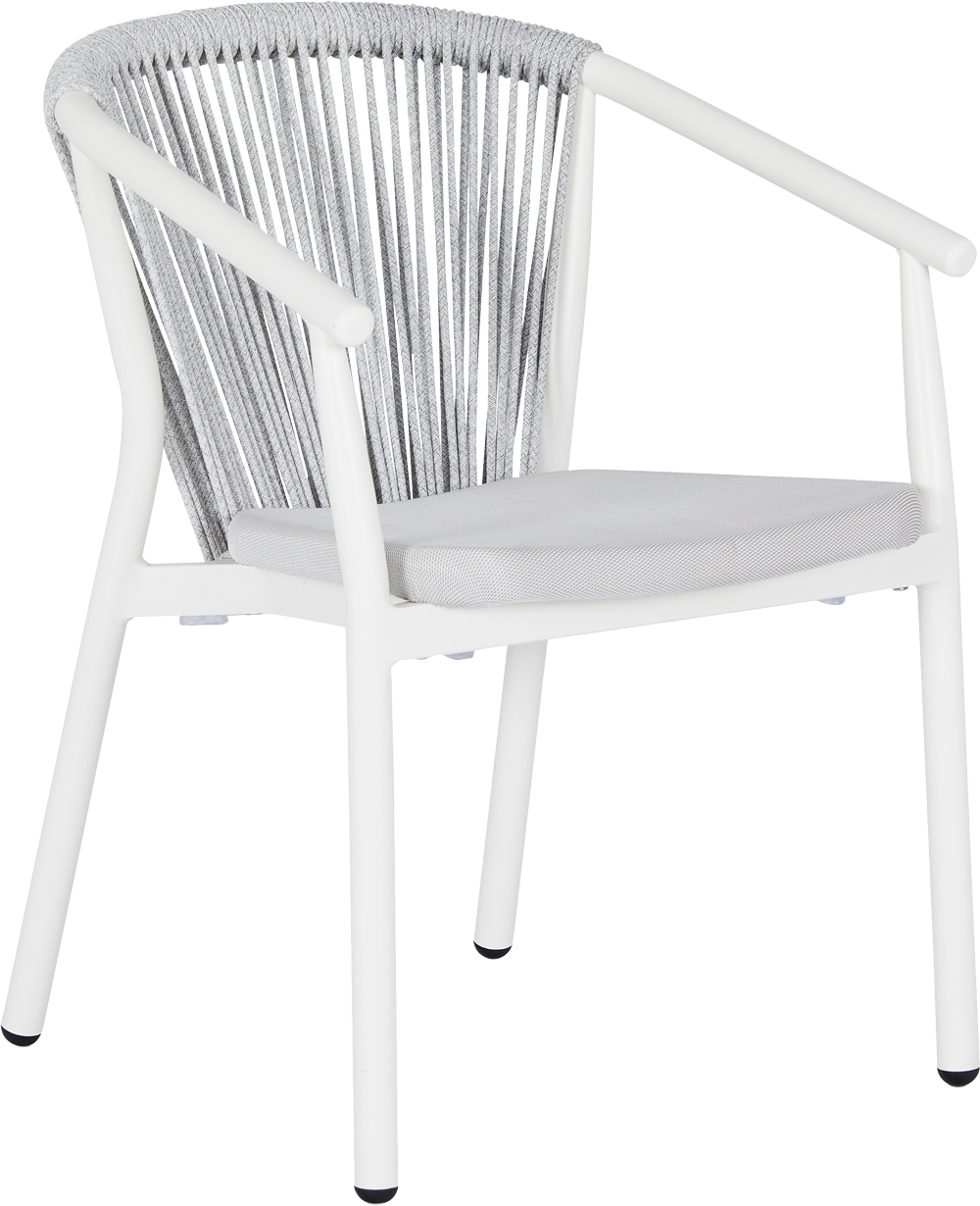 Marco Outdoor Dining Chair - White/Grey - Outdoor Chair