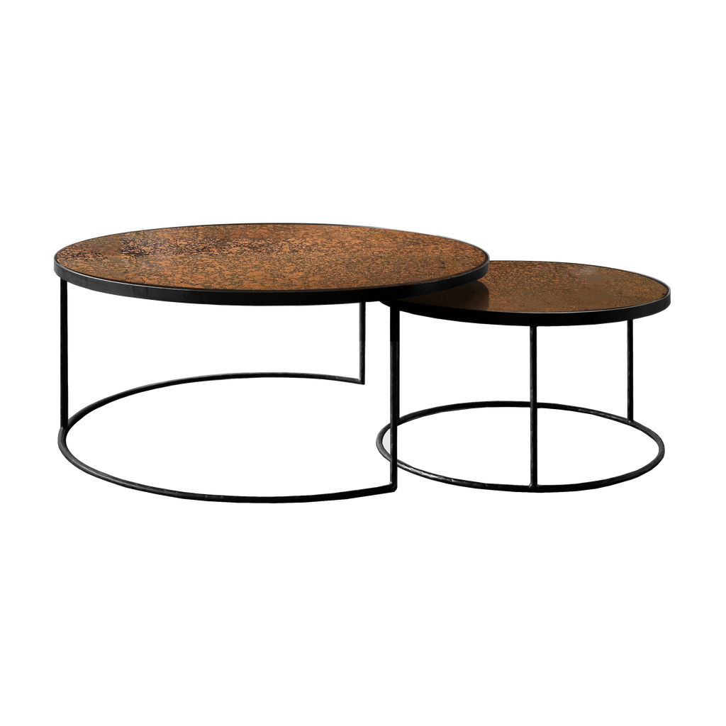 Nesting Coffee Table - Round - Set of 2 - Bronze - Coffee Table