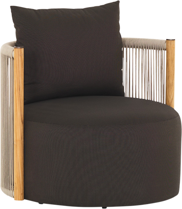 Architect Outdoor Swivel Chair - Natural/Charcoal - Outdoor Chairs
