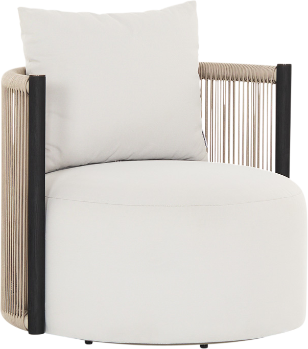 Architect Outdoor Swivel Chair - Black Teak/Light Grey Seat - Outdoor Chairs