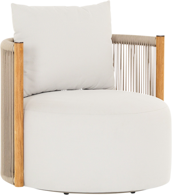 Architect Outdoor Swivel Chair - Natural Teak/Light Grey Seat - Outdoor Chairs