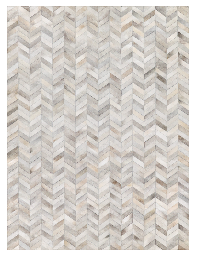 Natural Hide Rug - White/Silver - 9'6" x 13'6" - Rug