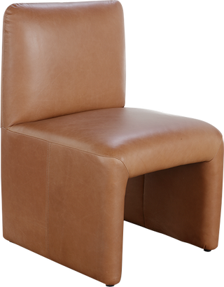 Camel faux discount leather dining chairs