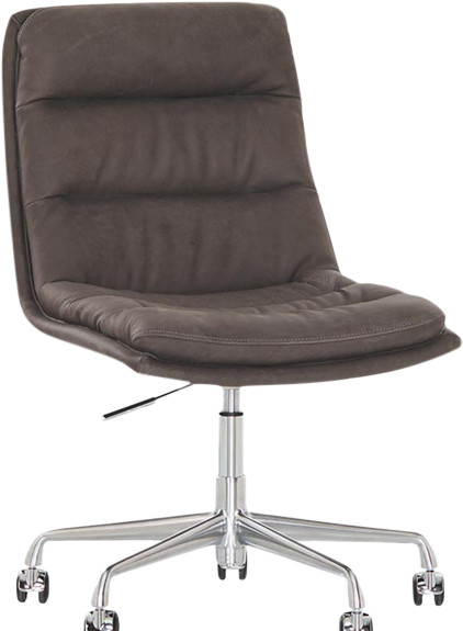 Paton Swivel Desk Chair - Graphite Leather - Desk Chair