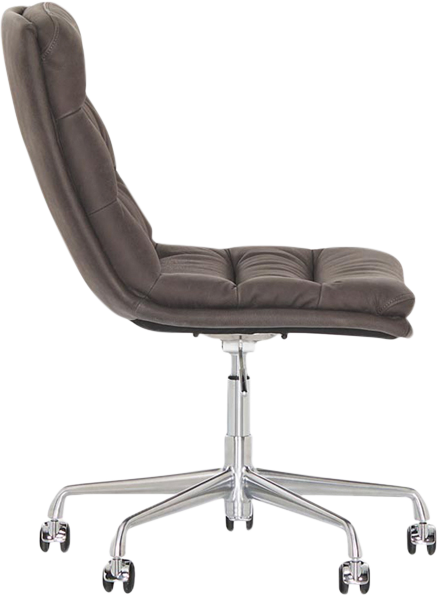 Paton Swivel Desk Chair - Graphite Leather - Desk Chair