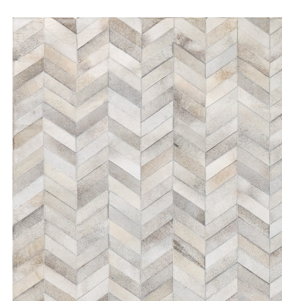 Natural Hide Rug - White/Silver - 9'6" x 13'6" - Rug