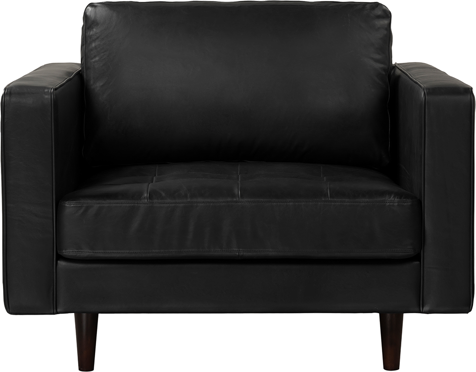 Sawyer Occasional Chair - Oxford Black Leather - Accent Chair