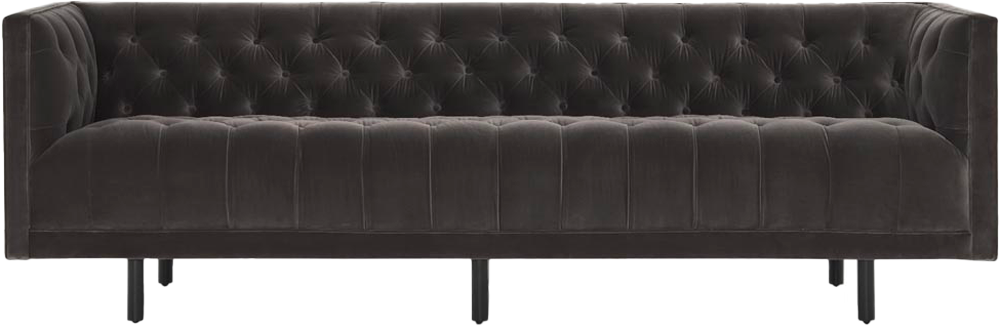 Addison Sofa - 3 Seat - Avignon Velvet Smoke - Sofa