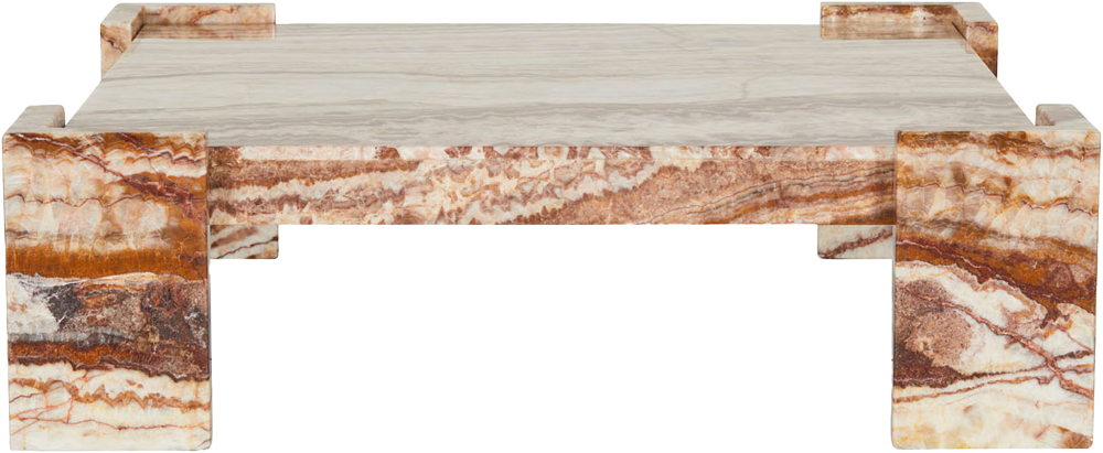 Gypsum Marble Coffee Table - Red - Coffee Table