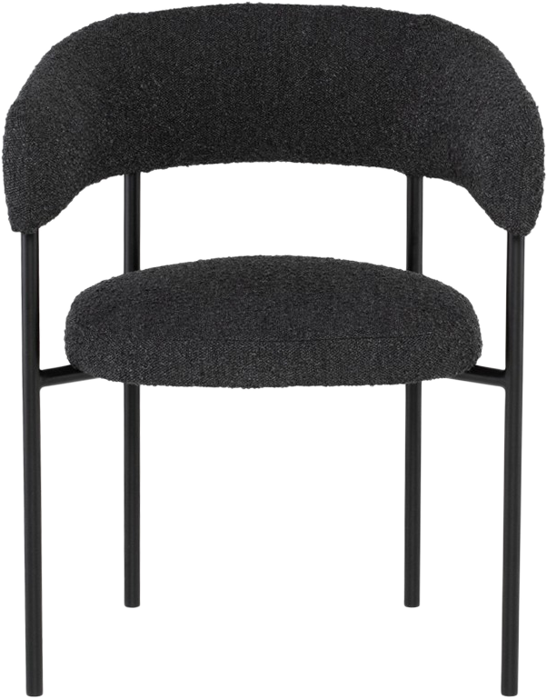 Ariana Dining Chair  -  Charcoal Boucle - Dining Chair