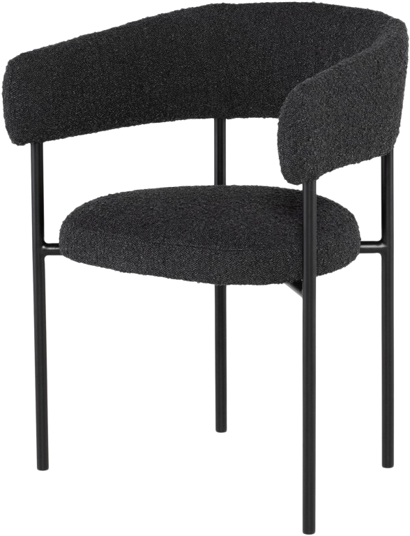 Ariana Dining Chair  -  Charcoal Boucle - Dining Chair