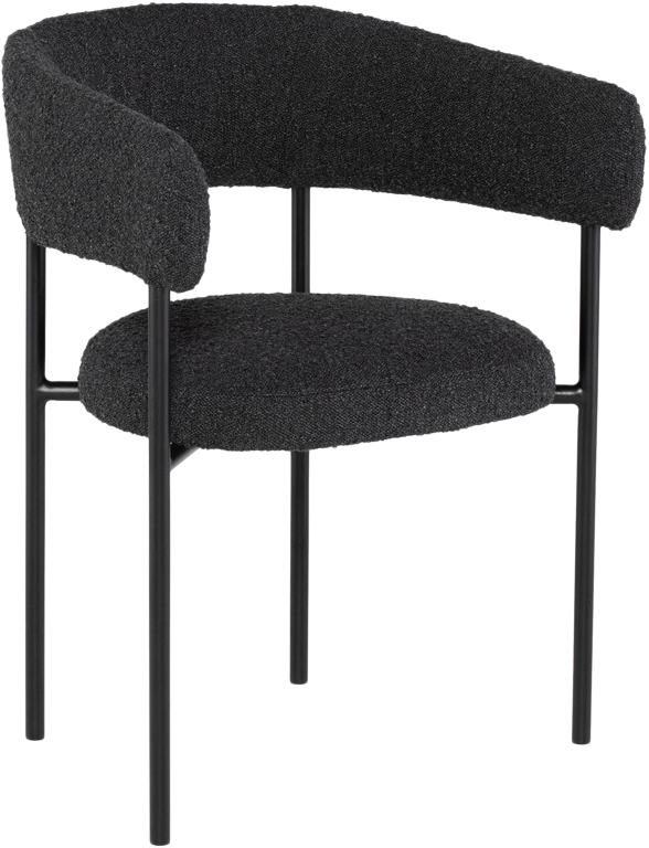 Ariana Dining Chair  -  Charcoal Boucle - Dining Chair