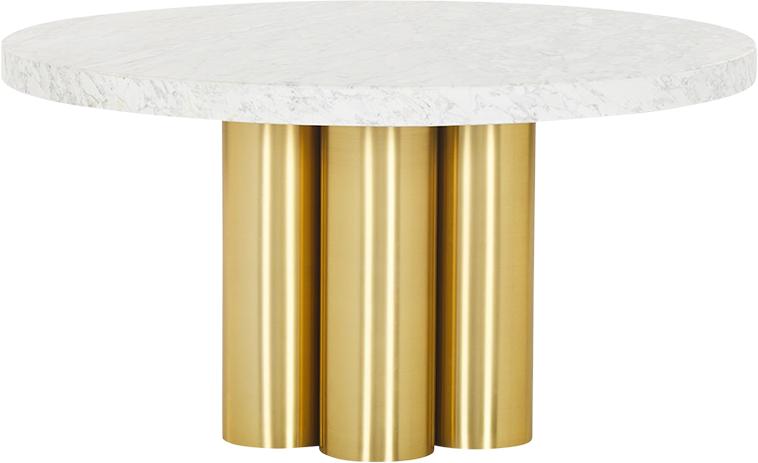 Sir William Dining Table - Round/White Brass - Dining Table