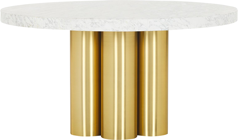 Sir William Dining Table - Round/White Brass - Dining Table