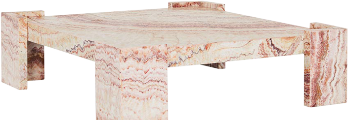 Gypsum Marble Coffee Table - Square - Ruby - Coffee Table