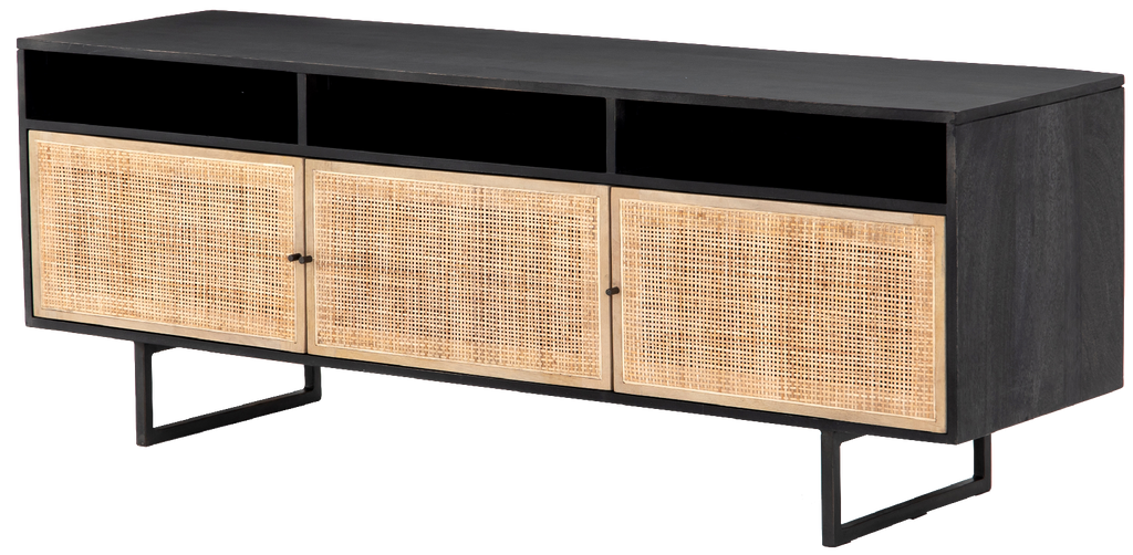Luna Media Console  -  Black Wash - Media Unit