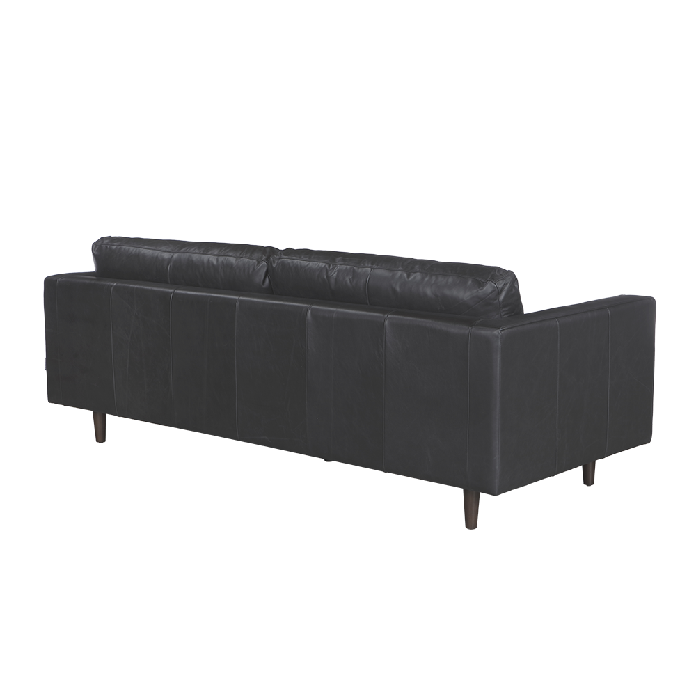 Sawyer Sofa - 3 Seat - Oxford Black Leather - Sofa