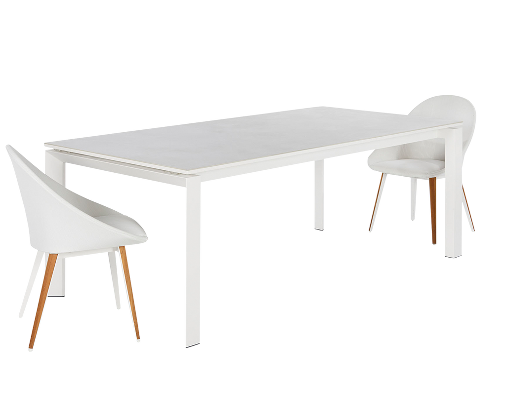 Houston Outdoor Extension Dining Table 79"  -  White - Outdoor Dining Table