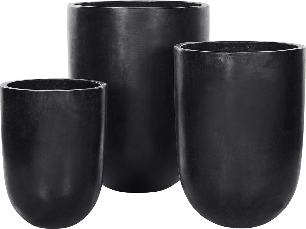 Almonte Concrete Black Planter - Medium - Planter