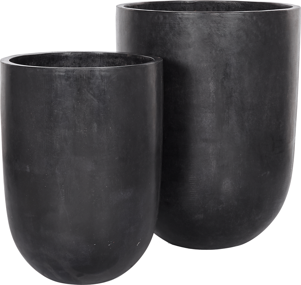 Almonte Concrete Black Planter - Medium - Planter