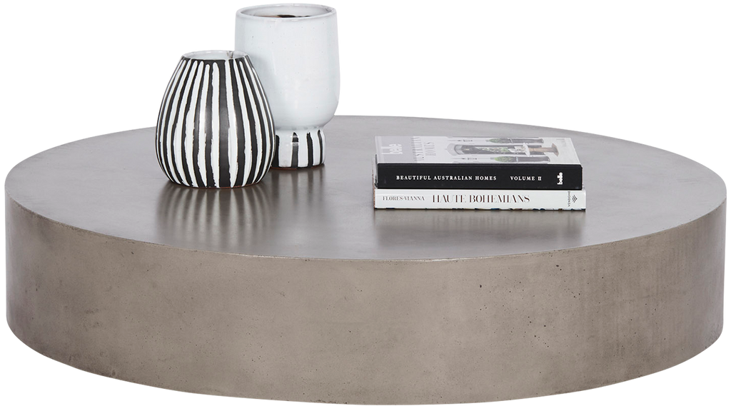 Monaco Round Concrete Coffee Table - Grey - Coffee Table