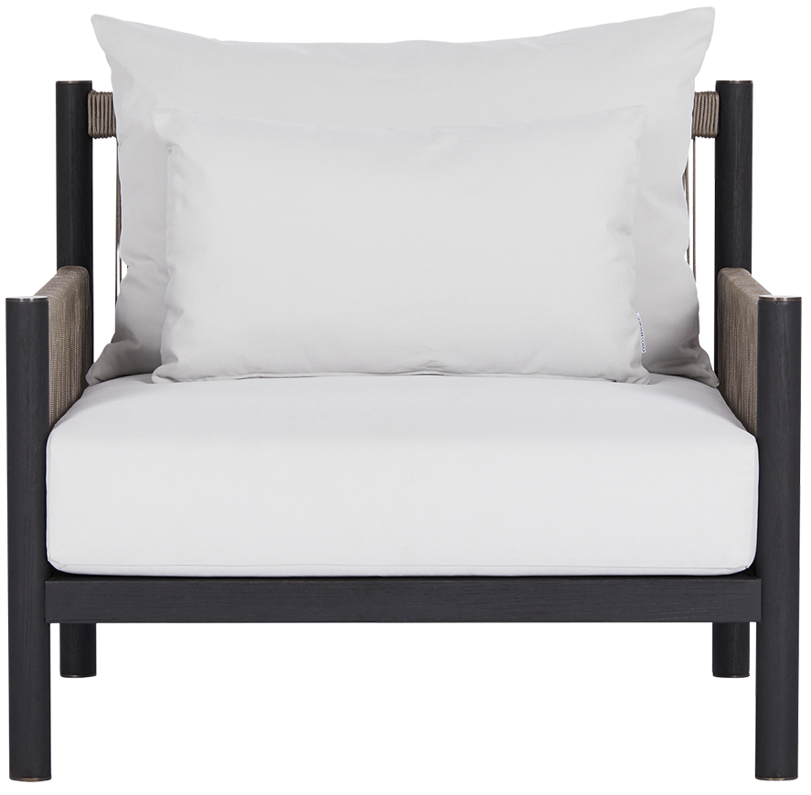 Architect Outdoor Lounge Chair  -  Black Teak/Light Grey Seat - Outdoor Chair