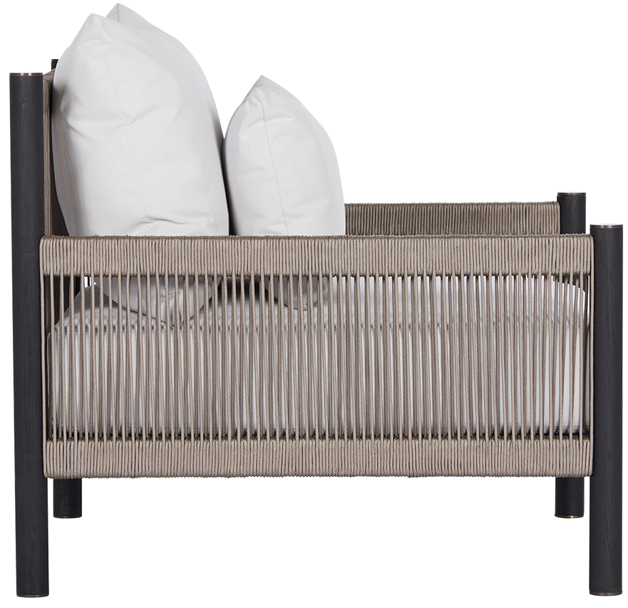 Architect Outdoor Lounge Chair  -  Black Teak/Light Grey Seat - Outdoor Chair