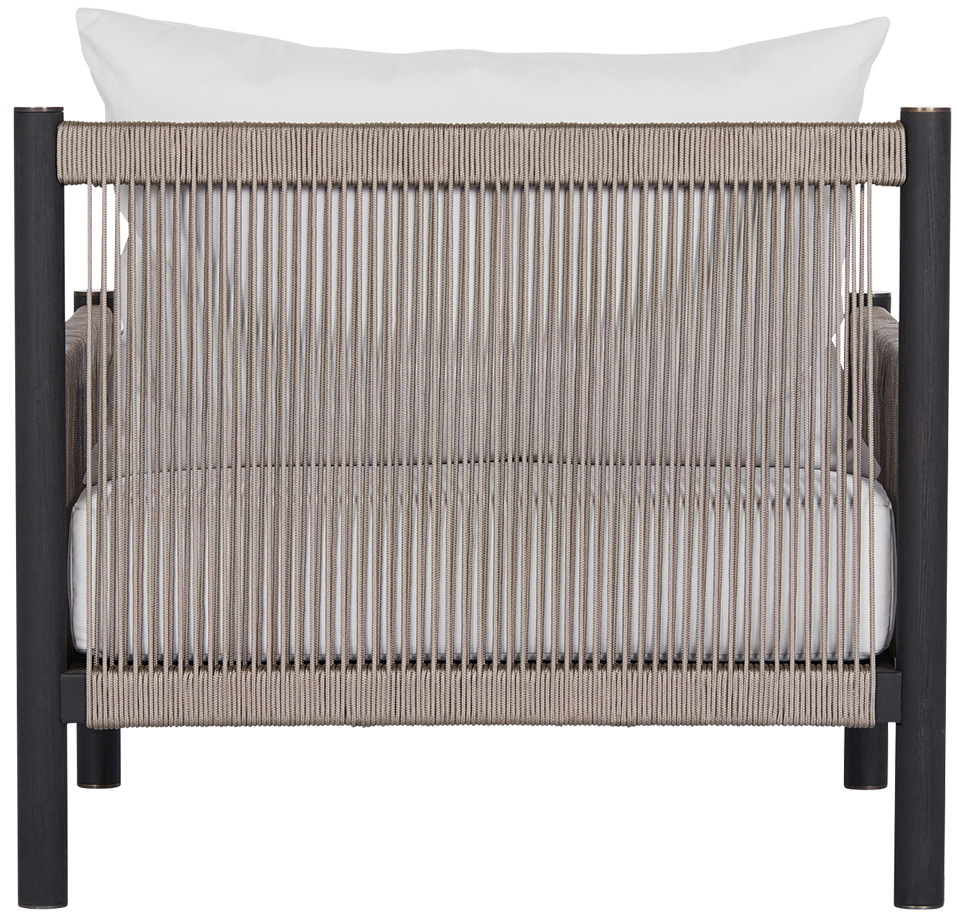 Architect Outdoor Lounge Chair  -  Black Teak/Light Grey Seat - Outdoor Chair