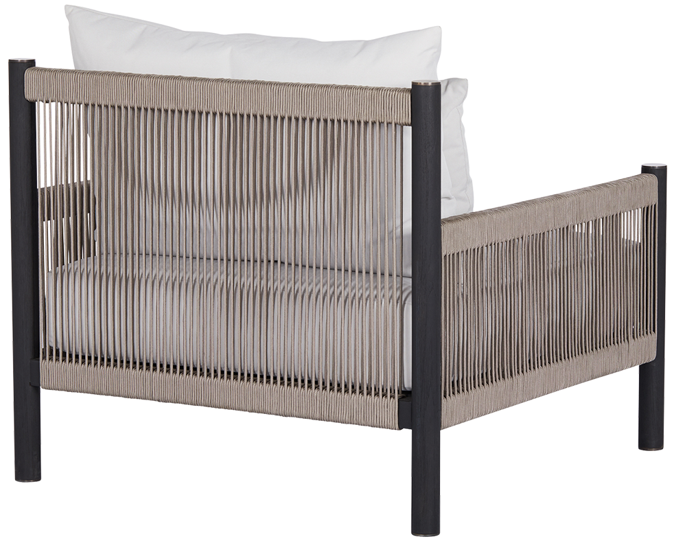 Architect Outdoor Lounge Chair  -  Black Teak/Light Grey Seat - Outdoor Chair