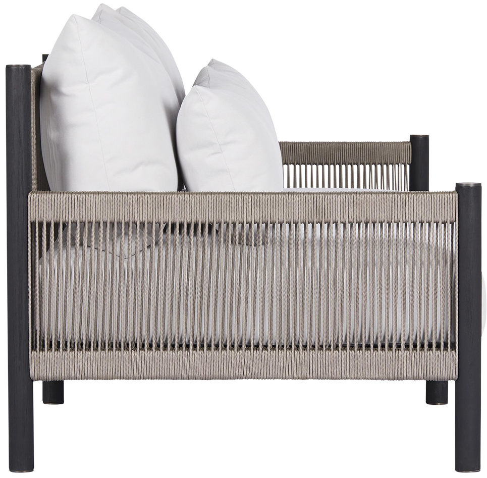 Architect Outdoor Sofa  -  Black Teak/Light Grey Seat - Outdoor Sofa