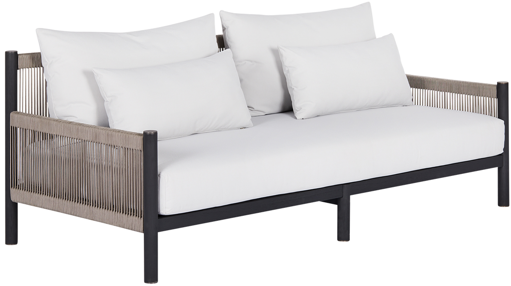 Architect Outdoor Sofa  -  Black Teak/Light Grey Seat - Outdoor Sofa