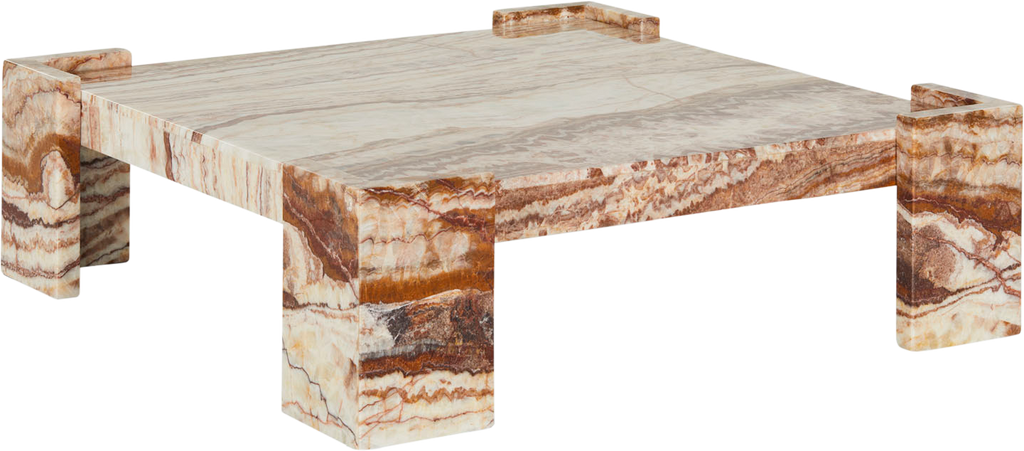 Gypsum Marble Coffee Table - Red - Coffee Table