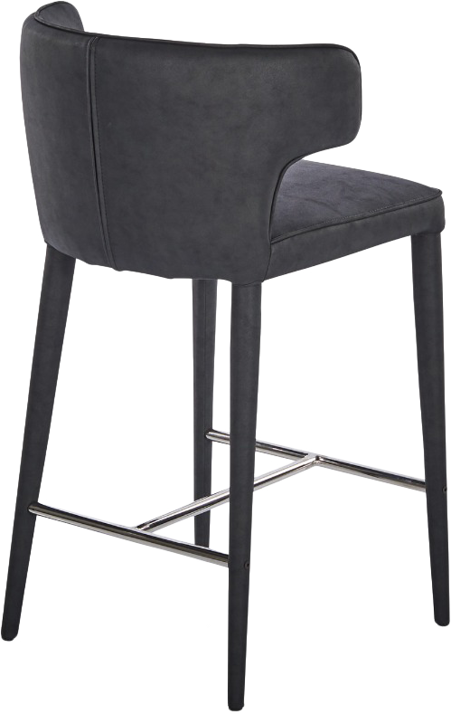 Melrose Kitchen Stool - Black Vegan Leather - Counter Stool