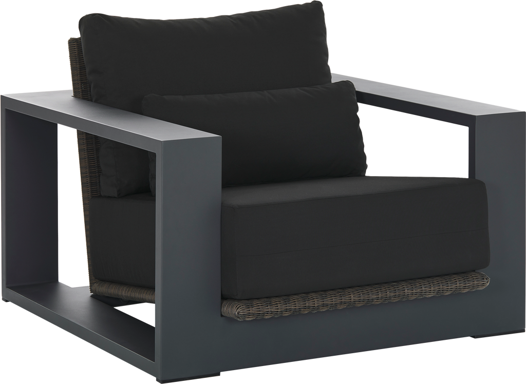 Cuba Outdoor Lounge Chair  -  Charcoal - Outdoor Chair
