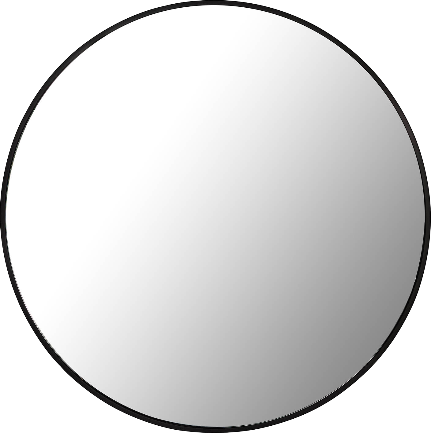 Charlotte Round Large Mirror  -  Black - Mirror