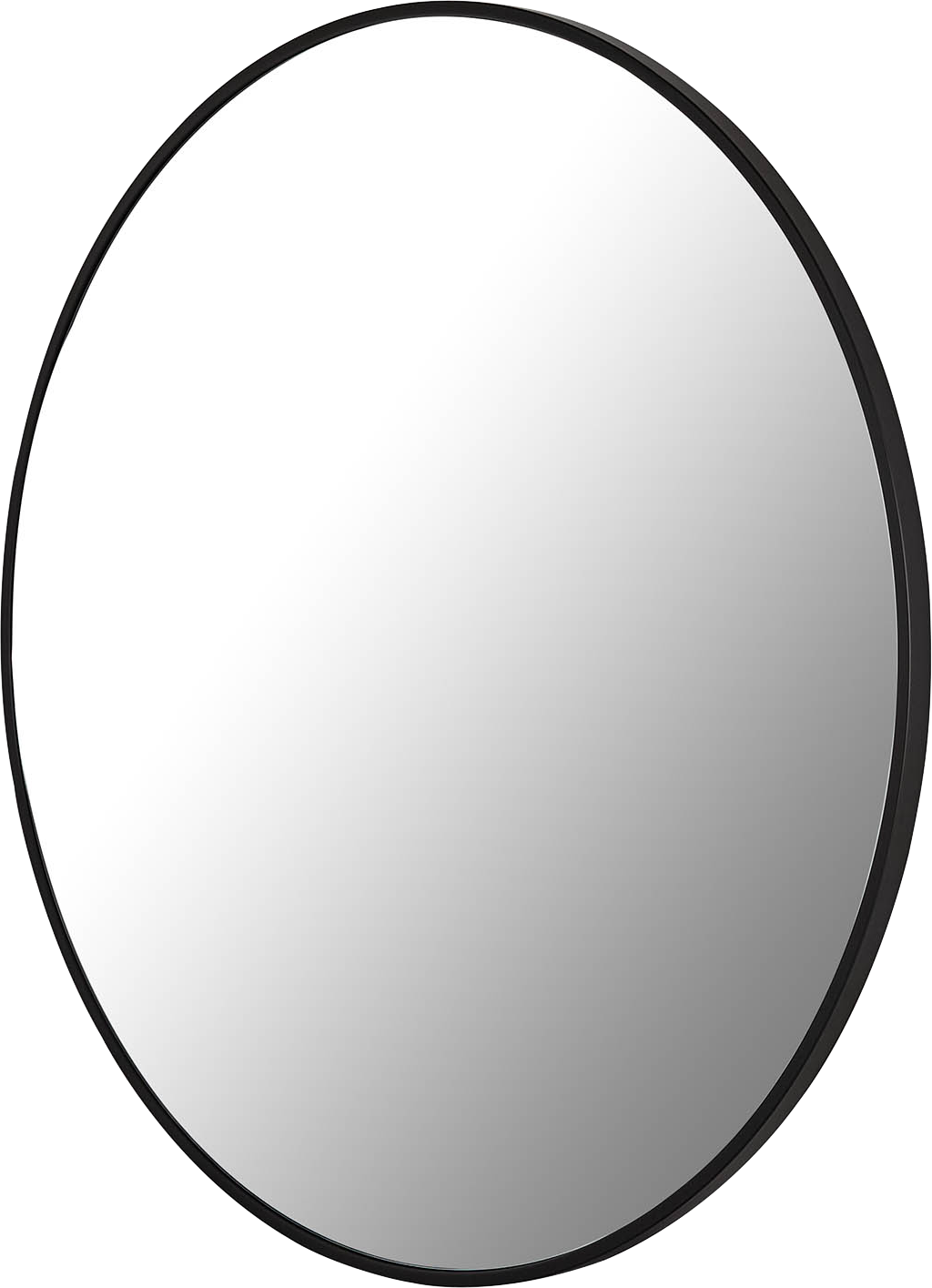 Charlotte Round Large Mirror  -  Black - Mirror