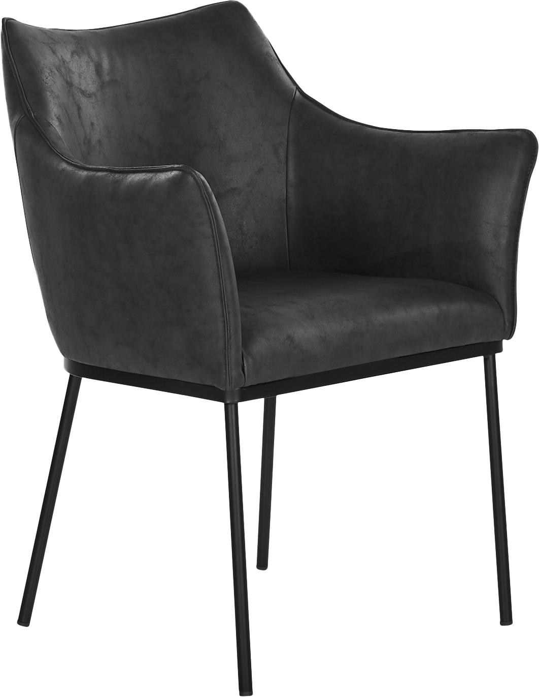 St James Dining Chair  -  Black Vegan Leather - Dining Chair