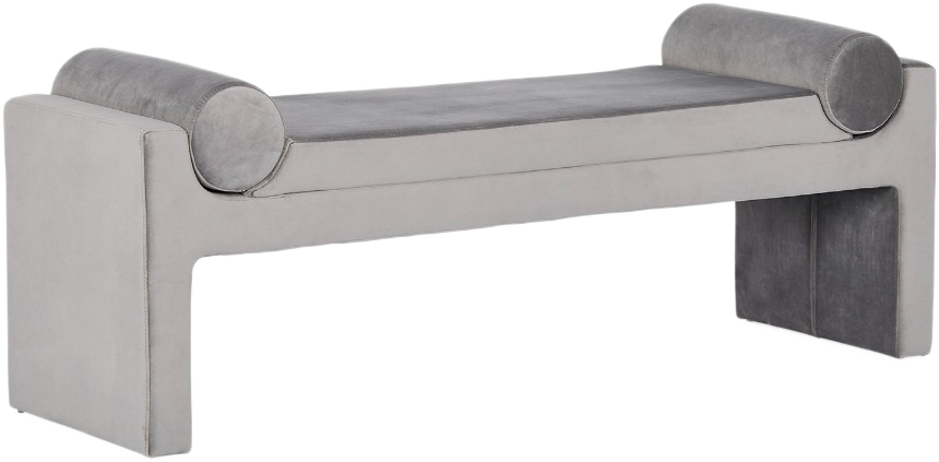 Bleecker Bench  -  Silver Velvet - Bench